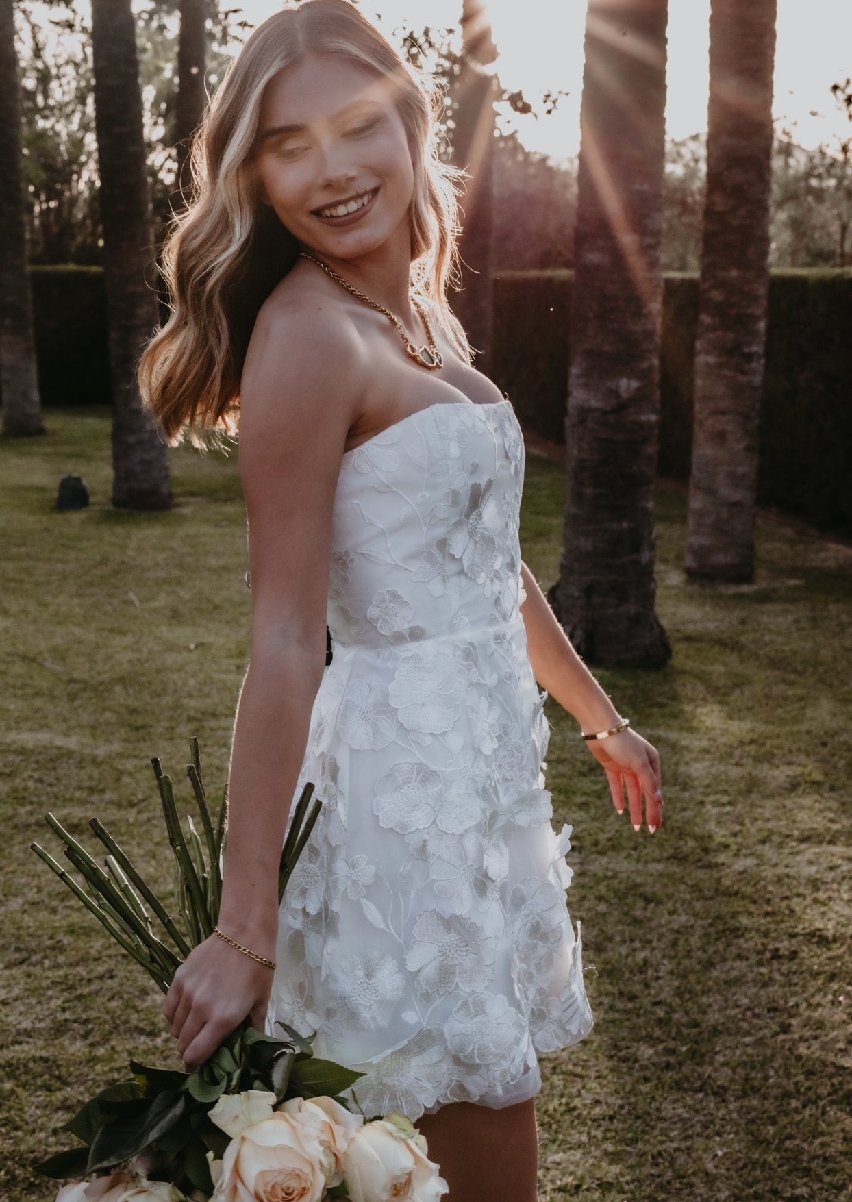 Floral Bridal Mini Dress