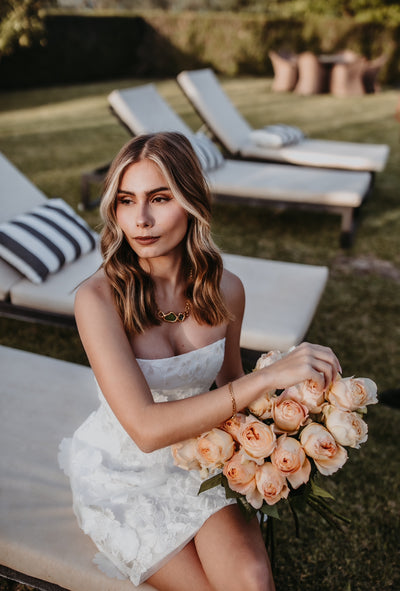 Floral Bridal Mini Dress